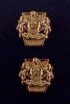 Pennsylvania KEYSTONE SHAPE Gold Coat of Arms Uniform Collar Pins